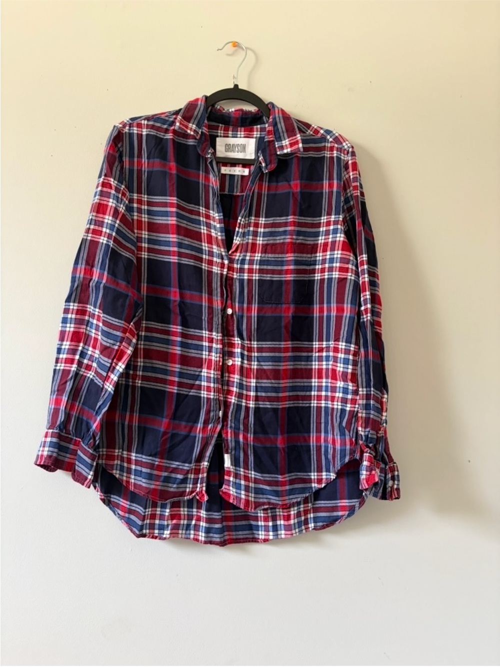 Grayson Women’s Red & Navy Plaid Button-Down Shirt